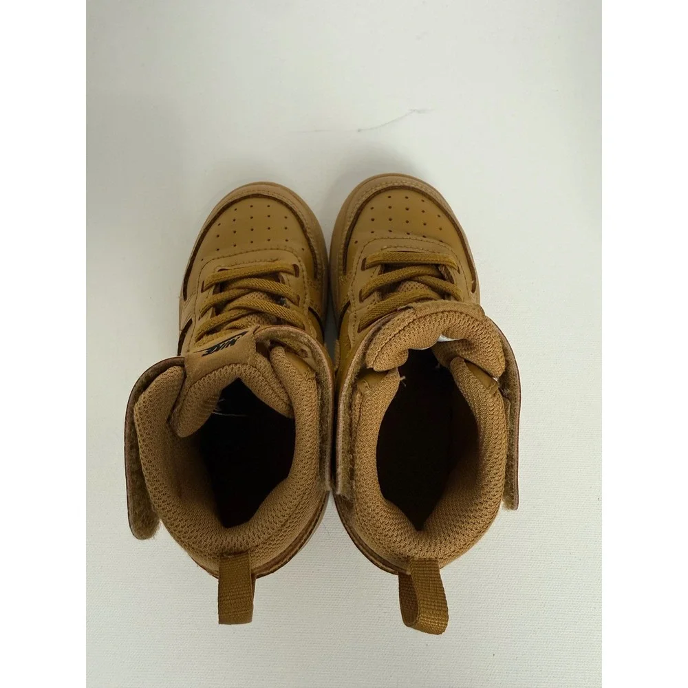 Nike Court Borough Mid 2 Toddler Shoes 9C Wheat Tan Brown CD7784-701 Sneaker - Picture 6 of 10